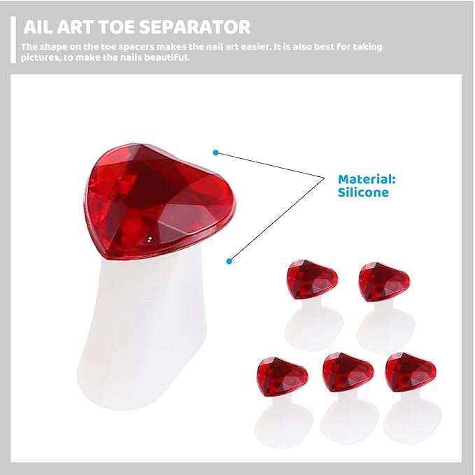 Pedicure Toe Separators with Rhinestone Pearl Design 24Pcs Silicone Toe Dividers for Nail Art and Correction Comfortable Reusable Spacers for Home and Professional Salon Use