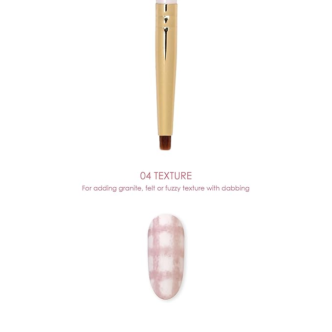 Daily Charme Nail Art Brush / 04 Texture, Small Cylinder Shaped Brush, Made of Blend of Goat Hair & Nylon, For Creating Textures