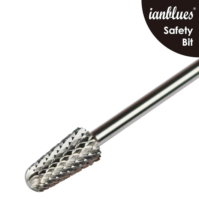 Safety Bit, Nail Drill for Electric Manicure Drill Machine, Fast Remove Nail Gels, Acrylic Gels and Nail Colors (Coarse -C, Silver)