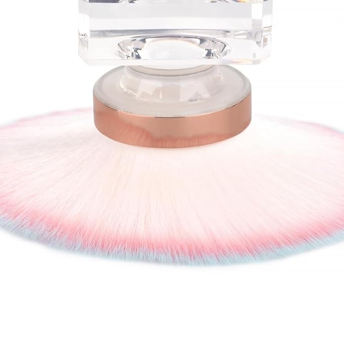 Nail Art Dust Brush Nail Dust Brush Nail Powder Brush Soft Bristle Nail Brush Nail Cleaning Tools Cleaning Nail Brush (Mushroom head pink tricolor)