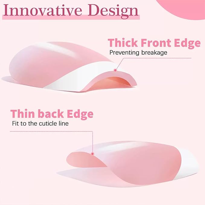 216 Pcs French Tip Press on Nails - Almond Fake Nails - French False Nails Press ons - Red Green Pink 9 Color Acrylic Reusable Glue on Nails - Short Stick on Nail for Women Manicure