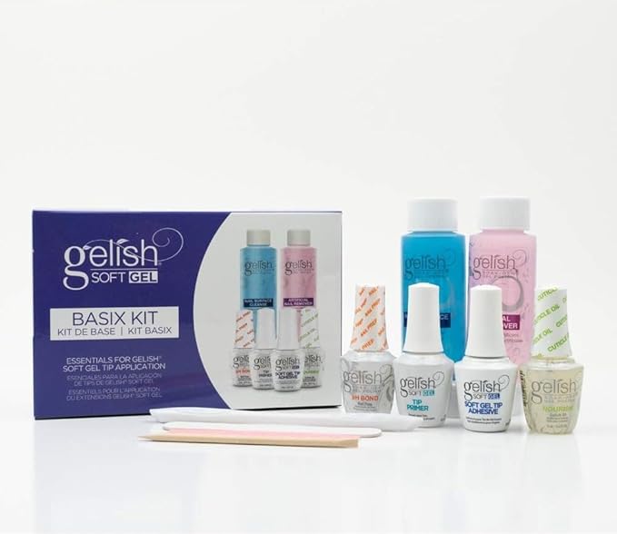 Gelish Soft Gel™ Mini Basix Kit Start Up Set, Soft Gel™ Tips, Nail Tips, Nail Kit, Polish Prep, Long-Lasting Salon-Quality Manicure at Home.