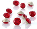 ChangJin 70PCS Mixed Colors K9 Crystals Point Back Rhinestones Round Fancy Stones for Nail Art (6mm 70PCS, Red)