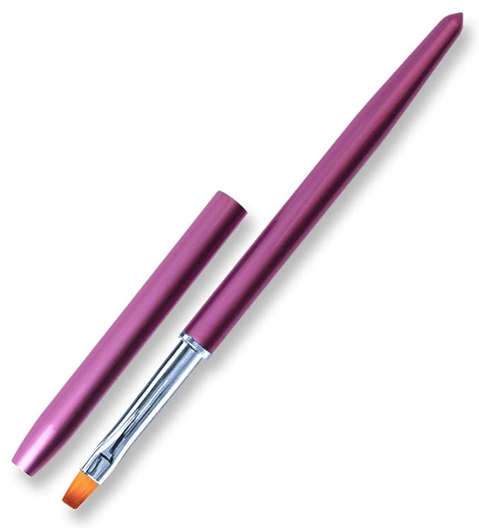 SILPECWEE 1Pc Kolinsky Nail Art Brushes, Acrylic Nail Brush Nail Clean Up Brush Nail Painting Pen UV Gel Builder, Dipping Powder, Poly Gel Extensions Manicure Brushes Salon Accessories