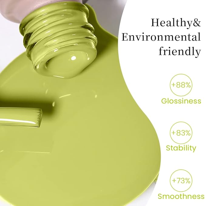 MAYCHAO 15ML Kiwi Green Gel Nail Polish 1Pc Fresh Greenery Gel Polish Soak Off UV LED Nail Polish Nail Art Starter Manicure Salon DIY at Home, 0.5 OZ