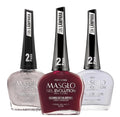 MASGLO GEL EVOLUTION Nail Polish Gel Effect, No UV/Led Lamp Required, Duration up to 12 day, 3 PCs Colors - Effecto Gel sin lampara UV/Led (ORIGINAL, PROFESIONAL, NIEVE)