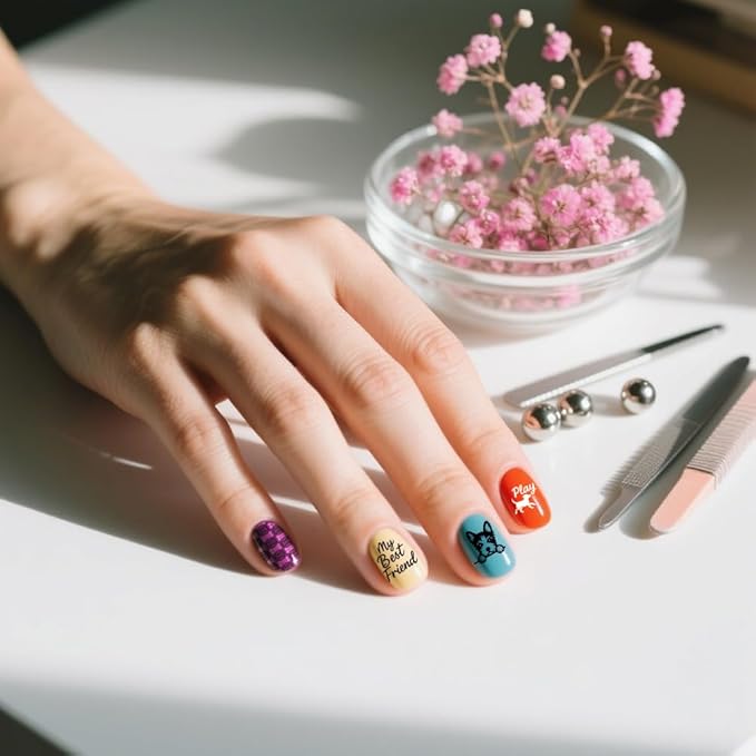 UNICRAFTALE 3Pcs Cute Dog Nail Stamp Plates Set Pets Animals Nail Stamping Plate Puppy Love Image Nail Stencils Dog Paws Design Nail Art Stamping Template with Nail Scraper for Dog Lover Manicure