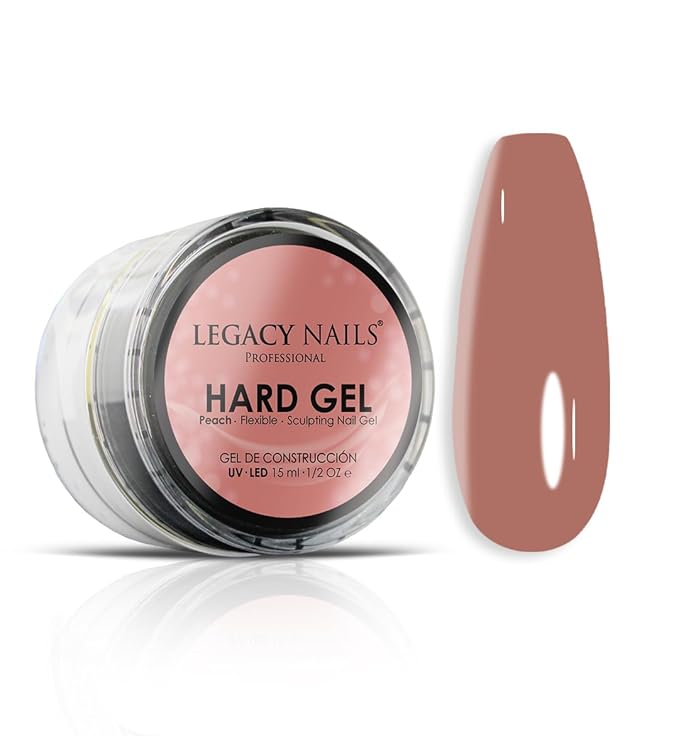 Legacy Nails Hard Builder Gel - Sculpt And Build Nail Extensions - Improve Damaged or Weak Nails - Lightweight, Strong and Long-wear - Professional Quality (Peach)