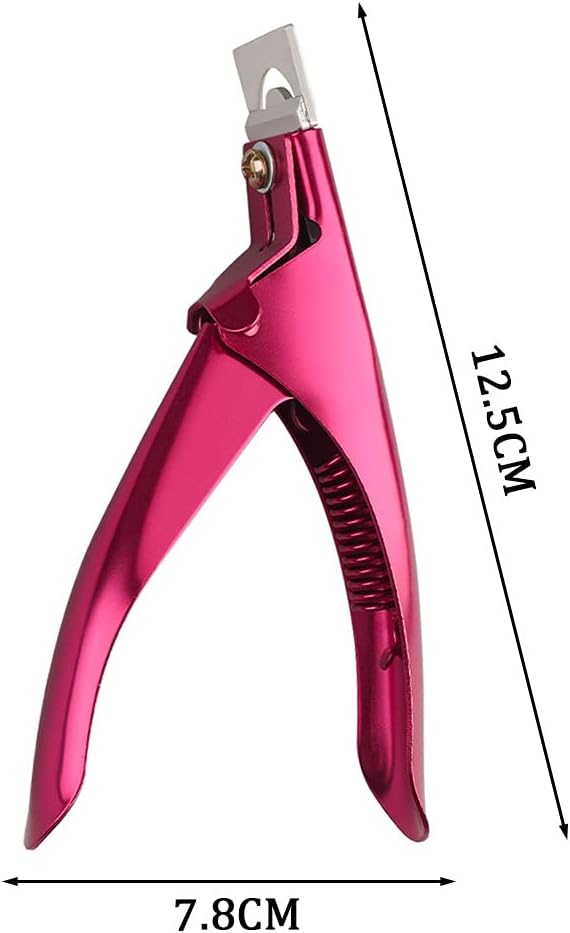 SUMAJU Professional Acrylic False Nail Clippers for Acrylic Nails Nail Tip Cutter Nail Manicure Tool (Rose Red)