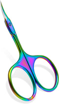 CGBE Manicure Scissors, Extra Fine Eyebrow Scissors for Grooming, Curved Blade Nail Scissors Precise Pointed Tip Grooming Kit for Eyebrow, Eyelash, Trim Nail and Dry Skin, Colorful