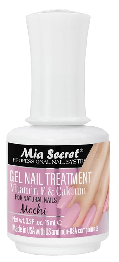 Mia Secret Gel Nail Treatment With Vitamin E and Calcium, 15ml - Repair and Strengthening Gel for Nails (Mochi)