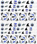 50+ Sharks - Assorted Water Slide Nail Decals