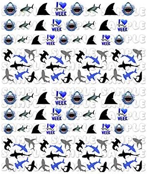 50+ Sharks - Assorted Water Slide Nail Decals