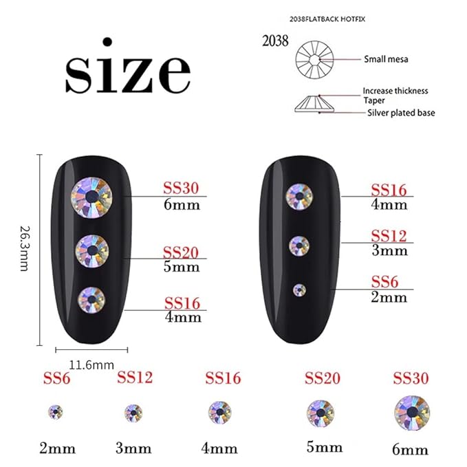 500 Pieces SS30 6mm Flatback Rhinestones Clear Glass Round Gems Crystals for Nail Art DIY Crafts Clothes Shoes Bags （Dark Coffee）