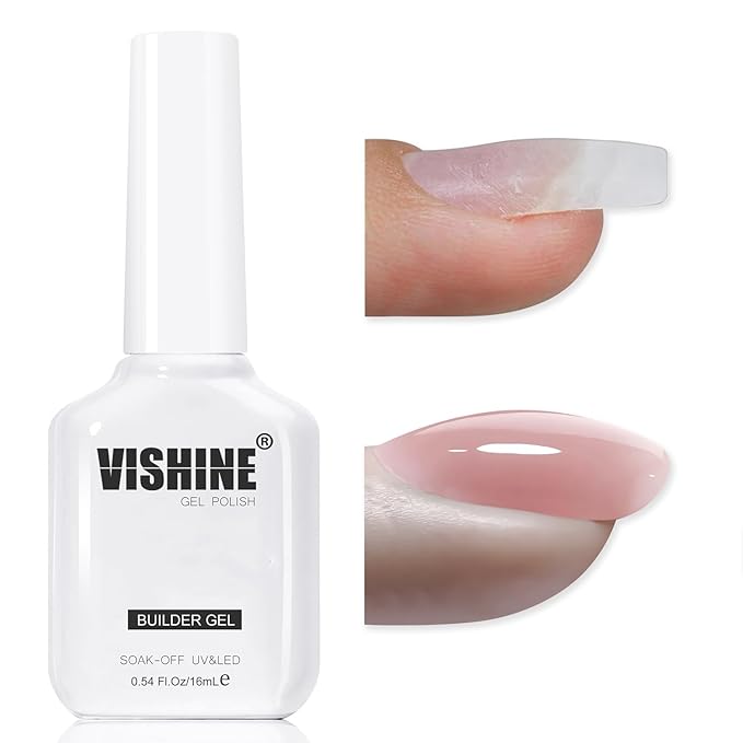Vishine Builder Gel For Nails, 8-in-1 Dusty Rose Gel Polish Rubber Base For Nail Thickening, LED Nail Lamp Cured Nail Strengthener Extension Color Base Gel in A Bottle E059