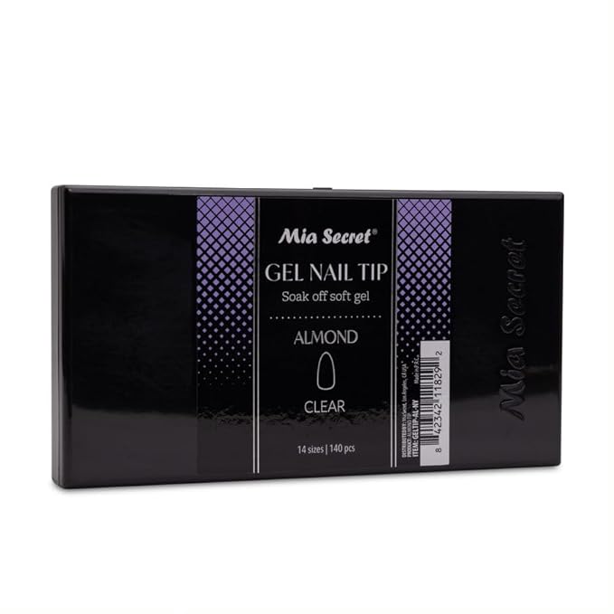 Mia Secret Soak off CLEAR Soft Gel Nail Tip MADE IN USA for Salon and DIY (Clear 140 Tips, Almond)