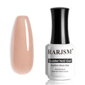 RARJSM Rubber Base Coat Gel Polish Nude Gold Pink Skin Tone Rubber Base Gel for Nails Natural Nude Color French Manicure Extend Gel Soak Off Curing Requires Single Bottle 15ml Salon Home DIY Use