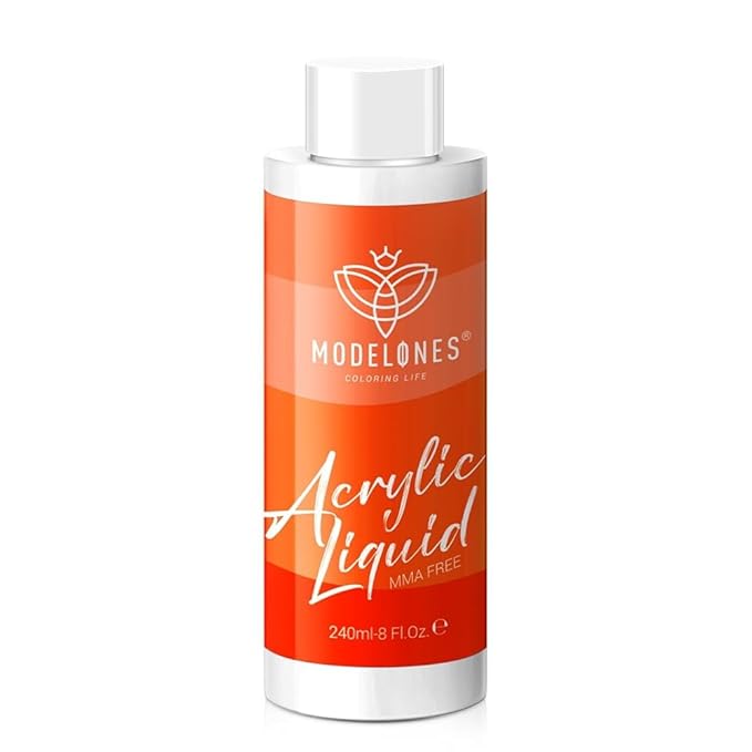 modelones 8 oz Monomer - Professional Monomer Acrylic Nail Liquid 240ml for Acrylic Powder, Nail Extension 3D Carving - MMA Free Low Odor Non-Yellowing DIY Salon Home