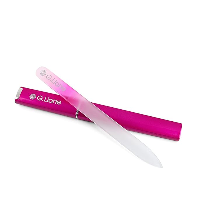 Crystal Nail File Set–Professional Nail File Manicure Pedicure Kit for Natural Nails Acrylic Nails Gels Nails Manicure Tools for Home and Salon(Rainbow Pink)