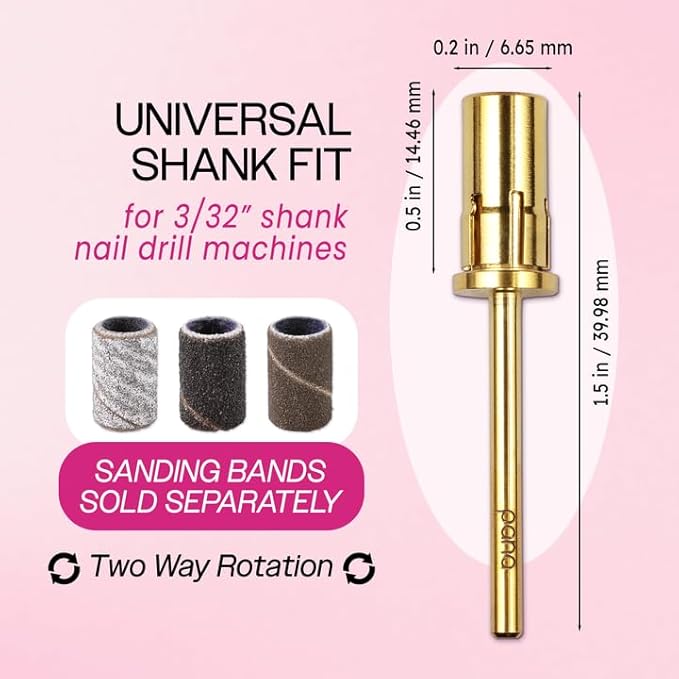 pana Loxo Gold Color Easy-Off Mandrel Bit 3/32Inch Shanks- For Nail Drill/File Made in USA