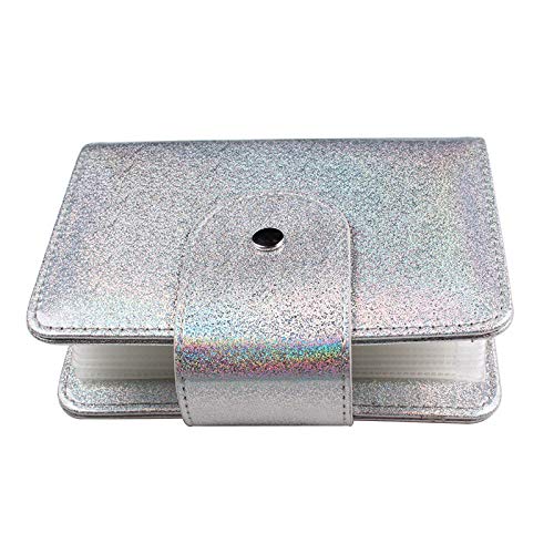 20Slots Nail Stamping Plate Case Holographic Nail Art Image Holder Rainbow Laser Design Rectangular Nail Art Plate Organizer For Large Size 6X12CM Nail Art Plates (Silver)