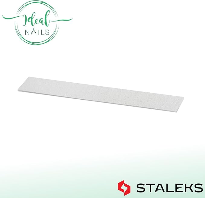 STALEKS PRO Expert 20 Disposable White Straight Nail File Abrasives (180 Grit, 30 Pcs) – Soft Foam Layer for Natural & Artificial Nail Shaping (140x18mm)