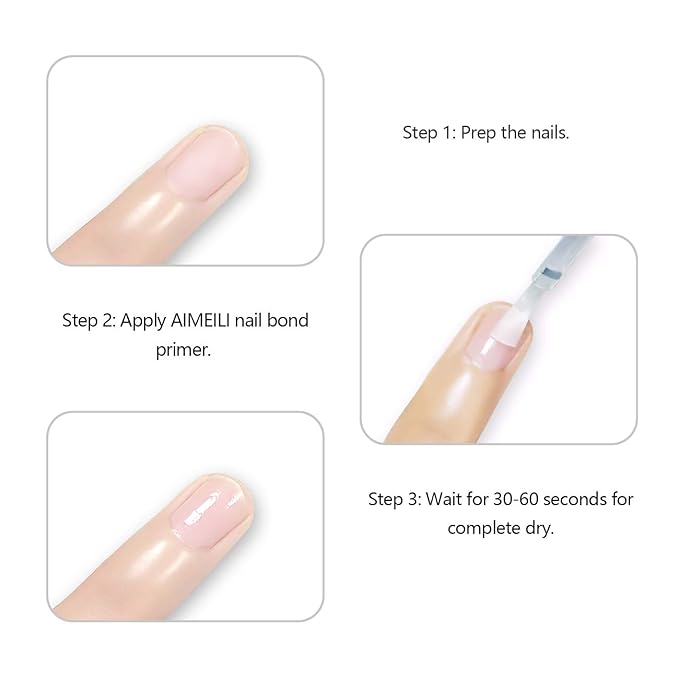 AIMEILI Nail Prep Bond Primer, U V LED Gel Foundation for Acrylic Powder and Builder Nail Gel
