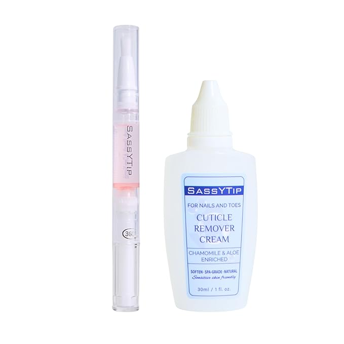 Cuticle & Nail Duo: 15-Second Softening Gel + Strengthening Oil Pen with Jojoba & Vitamin E for Healthy, Manicured Nails (Rose+Gel)