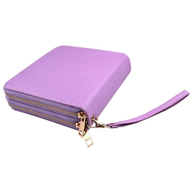 Finger Angel Nail Art Stamping Plates Double Zipper Cases 192 Slots Nail Stencil Case Purple Color Nail Plate Collection