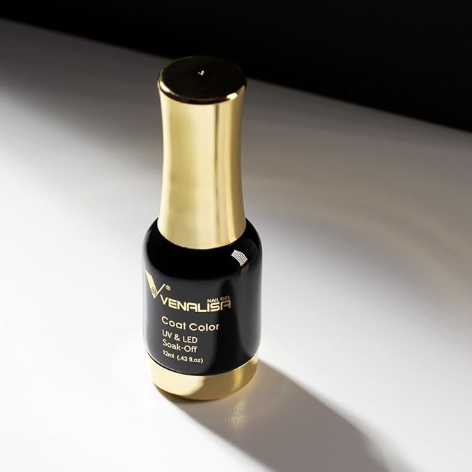 VENALISA Gel Nail Polish, 12ml Black Color Soak Off UV LED Nail Gel Polish Nail Art Starter Manicure Salon DIY at Home, 0.43 OZ