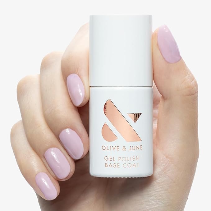 Olive & June Gel Polish Base Coat | UV LED Nail Lamp Needed | Long Lasting Formula | Up to 21 Days of Wear | No Damage Removal | Salon-Quality Manicure Pedicure at Home |Vegan HEMA-Free Cruelty-Free