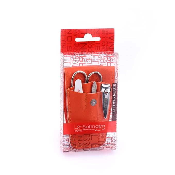 Solingen Manicure & Pedicure Set, Men Women Finger and Toe Nail Clippers Set Professional Manicure Pedicure Kit, Stainless Stell, Eyebrow Tweezers, Scissors, Sapphire Nail File with Travel Case