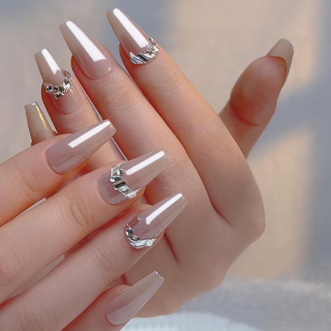 White Pearl Chrome Nail Powder, Summer Mirror Effect Chrome Powder for Gel Nails, Iridescent Pearlescent Glitter Nail Pigment Powder for Nail Art Decorations