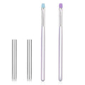 2pcs Nail Clean Up Brushes, Round & Flat Head Pen Painting Tools for Nail Design & Remover Polish Mistake Cleaning