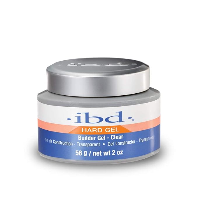 IBD Hard Builder Gel Clear – UV/LED Nail Builder Gel for Nails Extensions & Sculpting, Strong Long-Lasting Nail Enhancement, 2 oz, 1 Pack