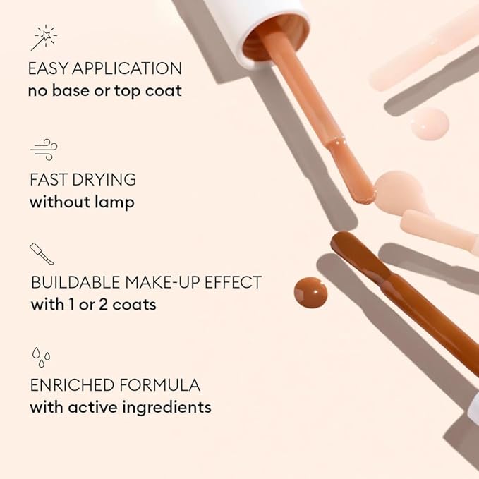Manucurist Active Smooth 01 Nail Concealer Polish & Care - 2 in 1 Nude Nail Polish : Nail Strengthener and Growth - No Lamp - Nail Concealer - Ridge Filler for Nails - Beige Finish