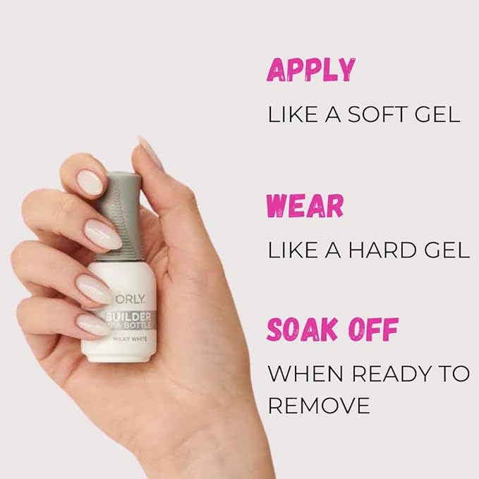 Orly GELFX Builder in a Bottle Colors | Self leveling all-in-one formula for nail extensions (Milky White)