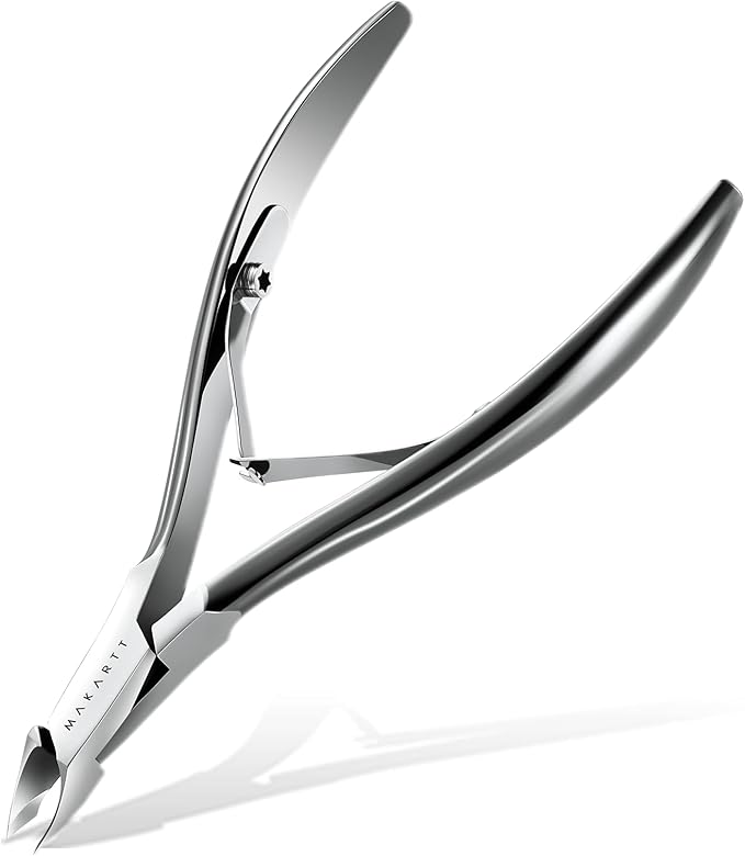Makartt Professional Cuticle Nipper: 1/2 Jaw Precision Cuticle Trimmer for Beginners & Nail Technicians, 5mm Short Blade, Rust-Resistant Stainless Steel, Salon & Detailed Nail Art Use (Titanium Black)