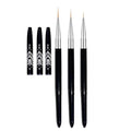 Nail Art Liner Brushes, 7mm/9mm/11mm UV Gel Painting Nail Art Design Brush Metal Handle Nail Drawing Pens (3PCS, Black)