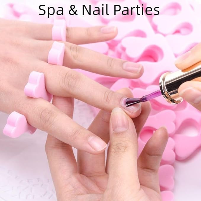 80pcs Sponge Toe Separators Pedicure Set for Nail Polish- Premium Nail Art Painting and Polishing Tool Kit, 5 Funy Color