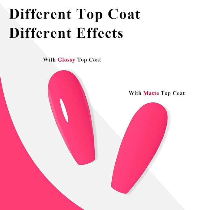 Imtiti Pink Gel Nail Polish, 0.5 Fl Oz Neon Pink Gel Polish Soak Off LED UV Spring Summer DIY Nail Art Starter Manicure Salon