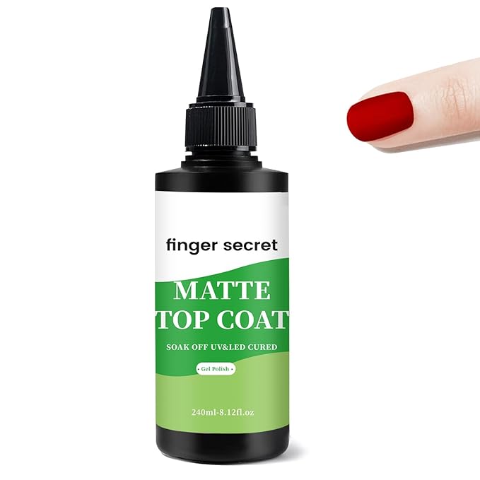 240ml/8floz Matte Top Coat for Gel Nail Polish,Fashion Matte Nail Polish,Nail Supplies for DIY in Salon or Home Use.