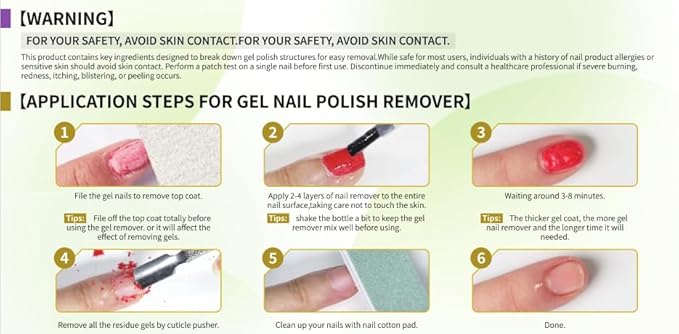 JODSONE 15ML Gel Nail Polish Remover No Need Soaking or Wrapping Gel Remover for Nails 3-5 Minutes Easy And Quick