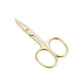 LIVINGO Sharp Curved Nail Cuticle Scissors, Premium Stainless Steel Blade for Manicure Pedicure Fingernail Toenail Beauty Grooming Cutter with Case, 3.5" Gold