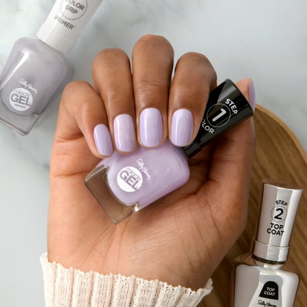 Sally Hansen Miracle Gel Salon Quality Nail Polish | Gel-Like Formula, Two-Step System, No UV Light Needed, Long Lasting | Opaque, Glossy | 533 Brewberry | Plum Purple Nail Color