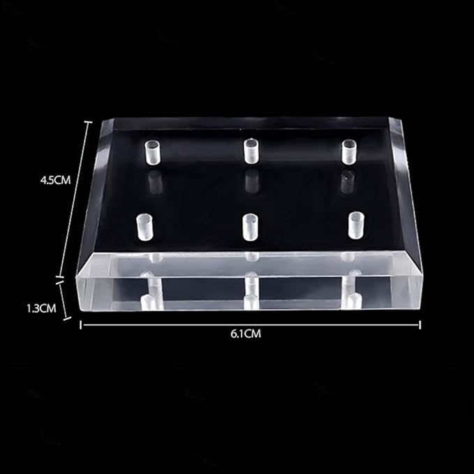1Pc Rectangle Acrylic Nail Drill Bit Holder Stand Case Display Organizer 6 Holes Drill Bit Holder Manicure Tools for Home Use or Profession Nail Salon Use, Clear