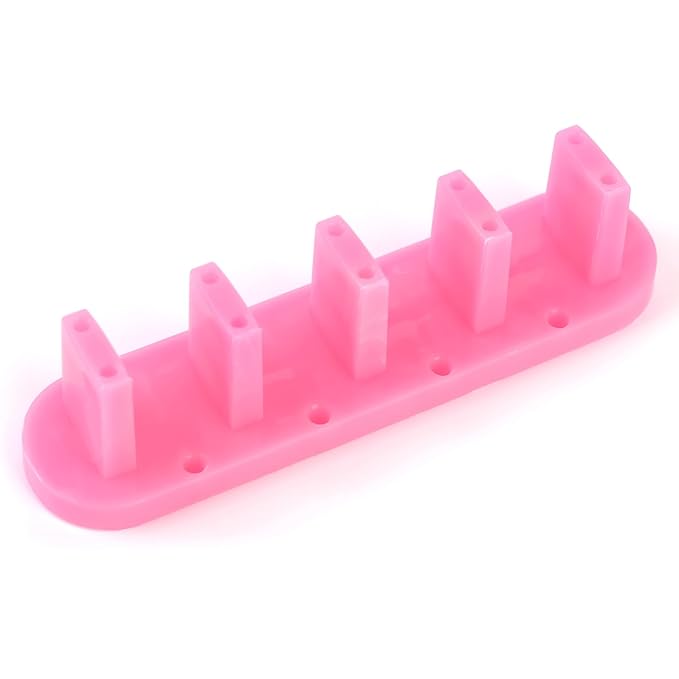 3pcs False Nail Art Tips Practice Display Stand Tool with 10 pcs False Nail Tips for Gel Nail Polish DIY Nail Training Tools (Rose) (display stand)