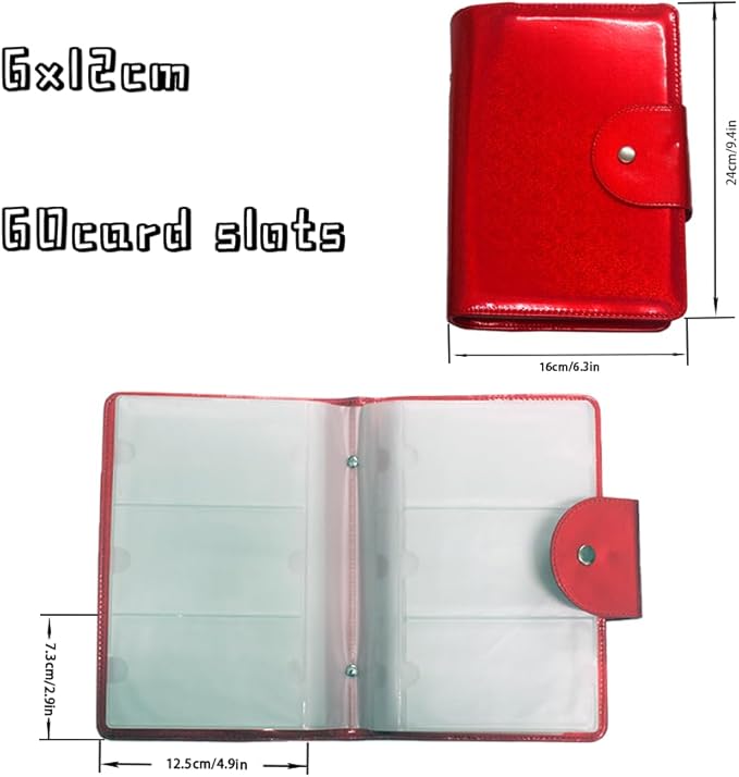 Finger Angel 60 Slots Red Color Nail Plates Holder Case Stamping Templates Organizer Retangel Nail Printing Molds Collection Manicure Tool Accessorie-6x12Cm Template Case