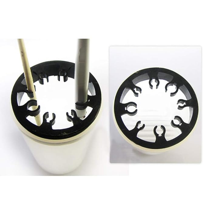 1 Piece Nail Art Brush Cleaner Cup Nail Art Tip Brushes Holder Remover Cup UV Gel Pen Polish Remover Cleanser Cup Immersion Brush Cleaner Pot Multiple Size Slots, Black Lid