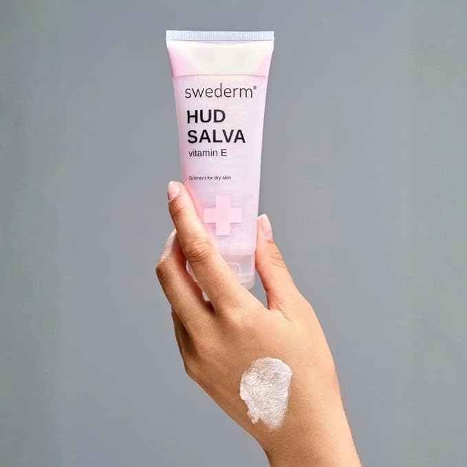 swederm Hudsalva Hand Cream 3.37 Oz - Healing Ointment with Vitamin E - Hands and Foot Cream for Women - Full Body Moisturizer for Dry Skin - Quickly Absorbing - Made in Sweden - Pink